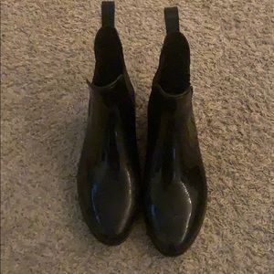 Black Michael Kors pleather booties